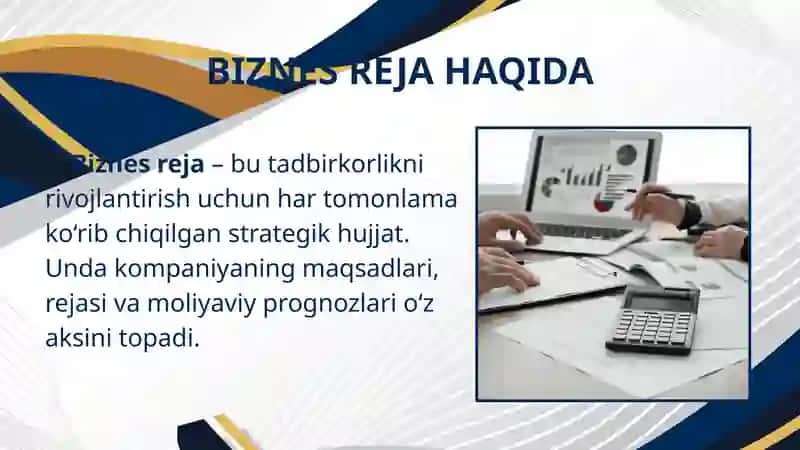 BIZNES REJA ISHLAB CHIQISH 2