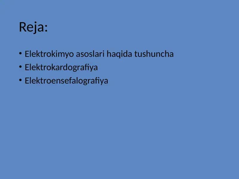 Elektrokimyo- tibbiyotda elektrodiagnostika asoslari 2