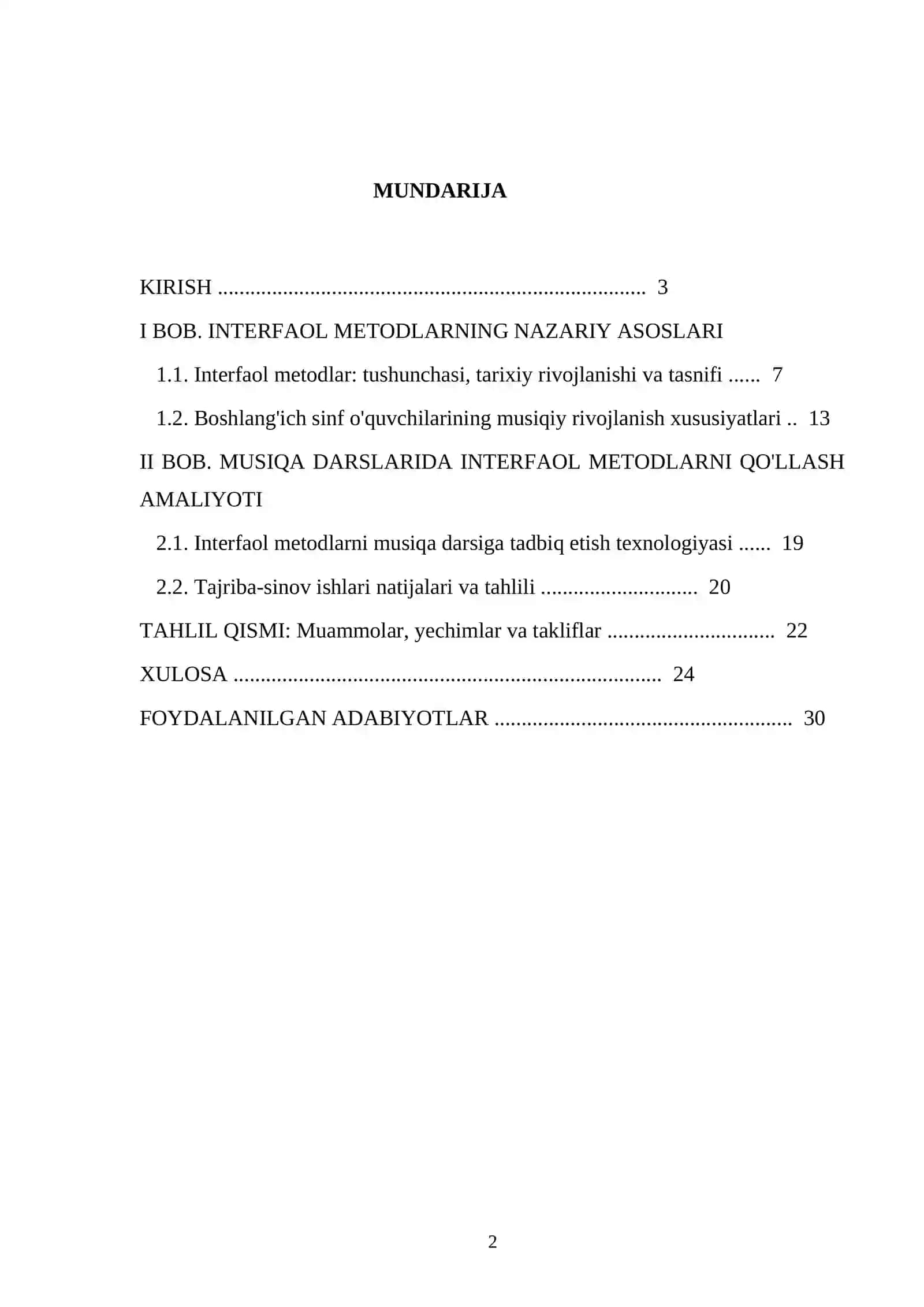 MUSIQA O’QITISH METODIKASI 2