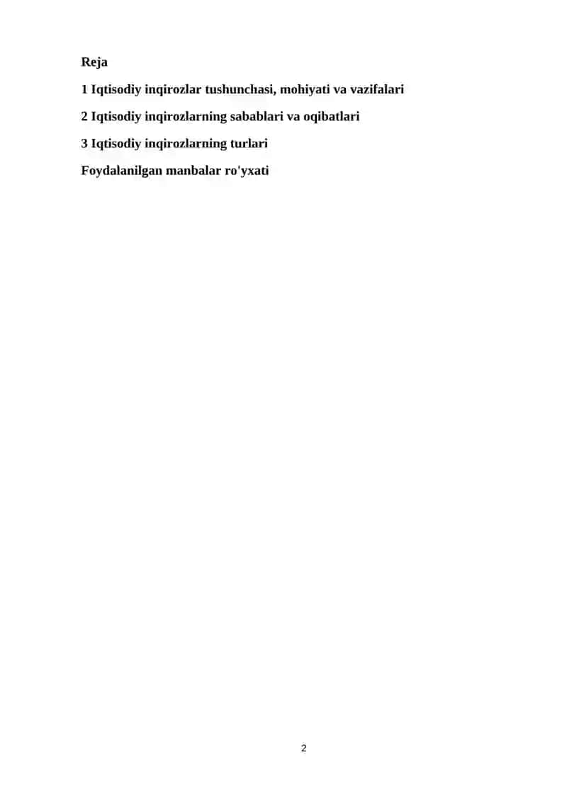 IQTISODIY INQIROZLARNING MAZMUNI VA VUJUDGA KELISH SABABLARI 2