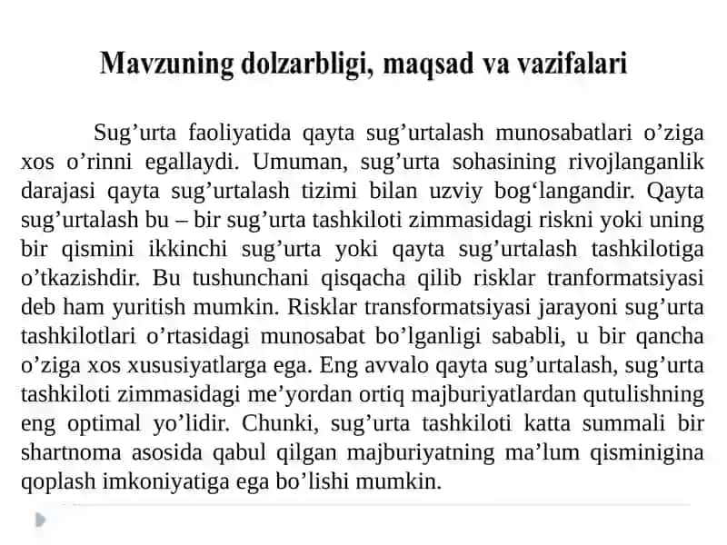 Qayta sug‘urtalash 2