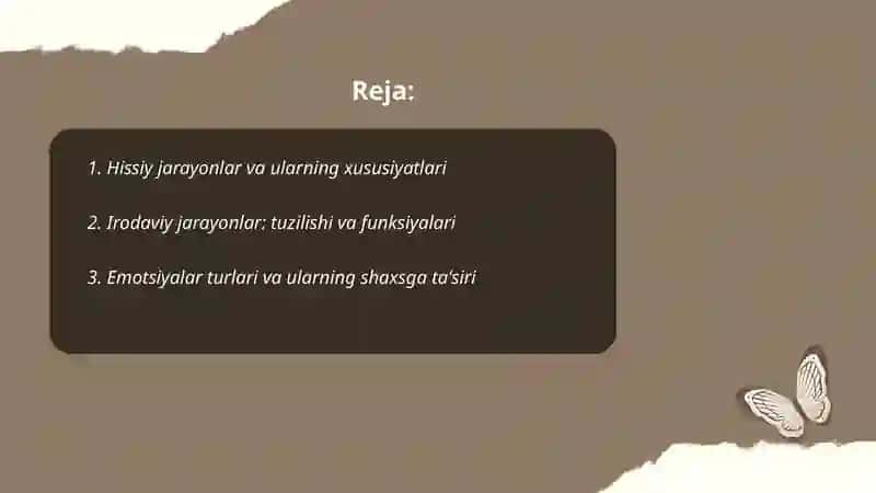 Hissiy jarayonlar va ularning xususiyatlari 2