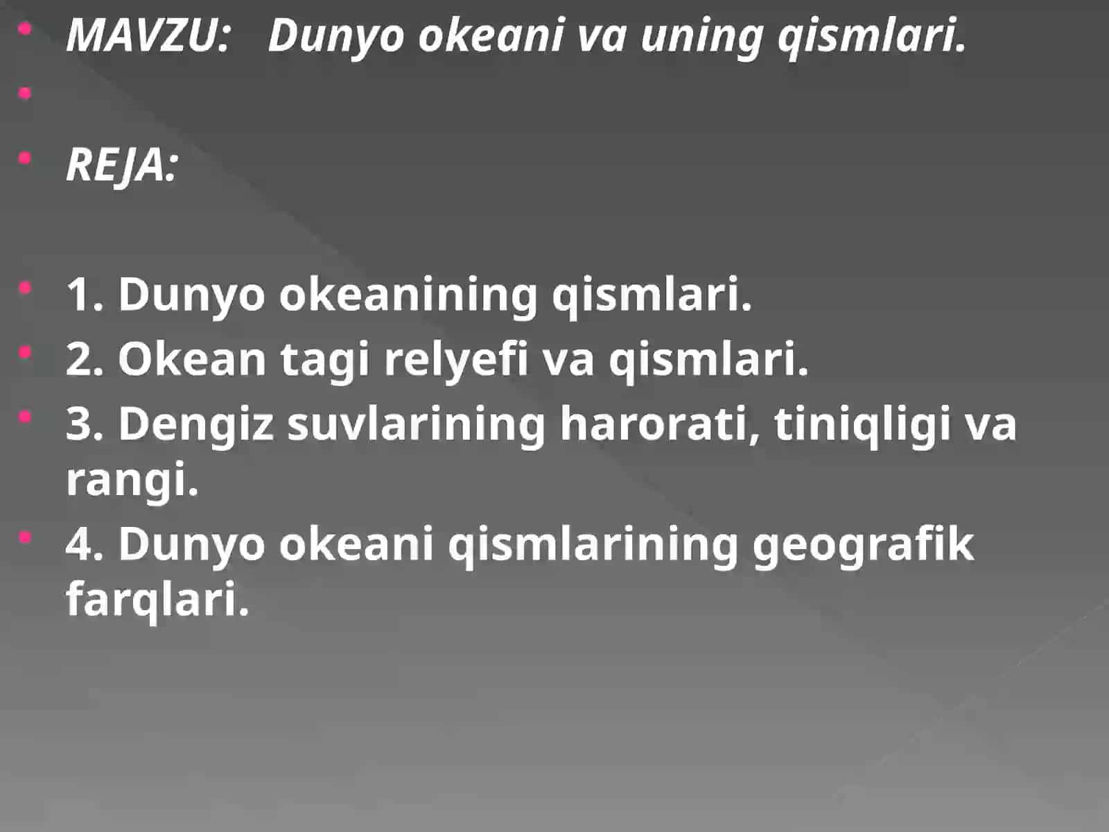 Dunyo okeani va uning qismlari 2