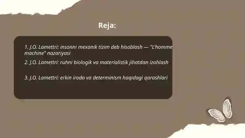 J.O. Lamettri, J.L.Byuffonning qarashlari 2