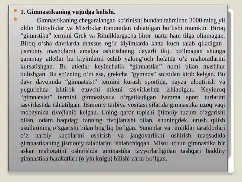 Gimnastika Taraqqiyoti Tarixiy Tavsifi 2