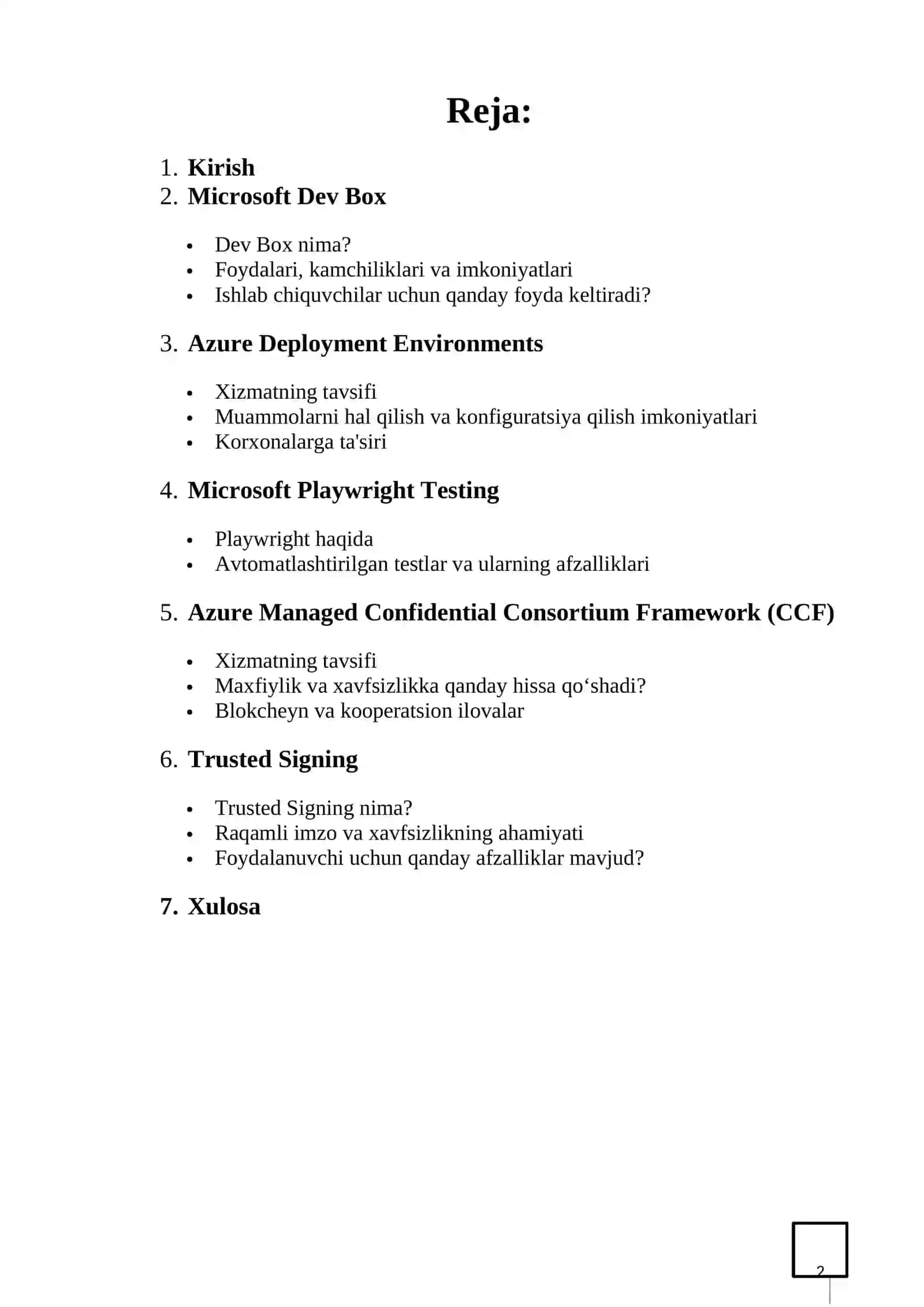 Microsoft Azure. Ishlab chiquvchi vositalari. 2