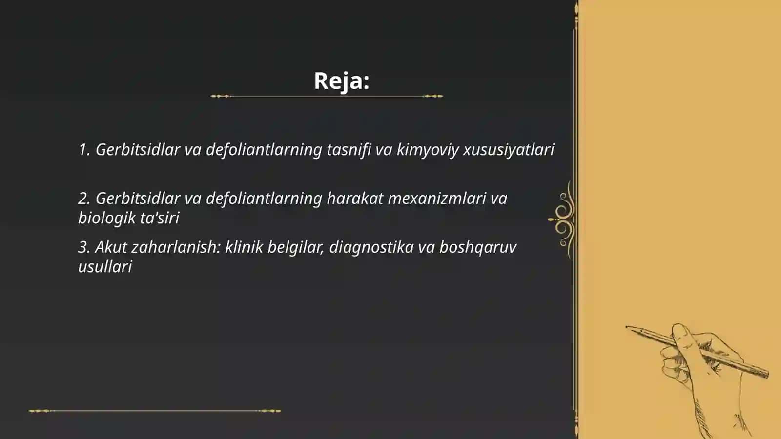 Gerbitsidlar va defoliantlar toksikologiyasi 2