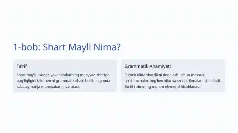 Shart Mayli: O'zbek Tilida Shartlikni Ifodalash San'ati 2