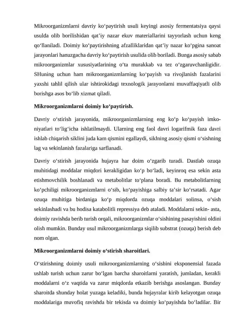 MIKROORGANIZMLARNI O’STIRISH 2