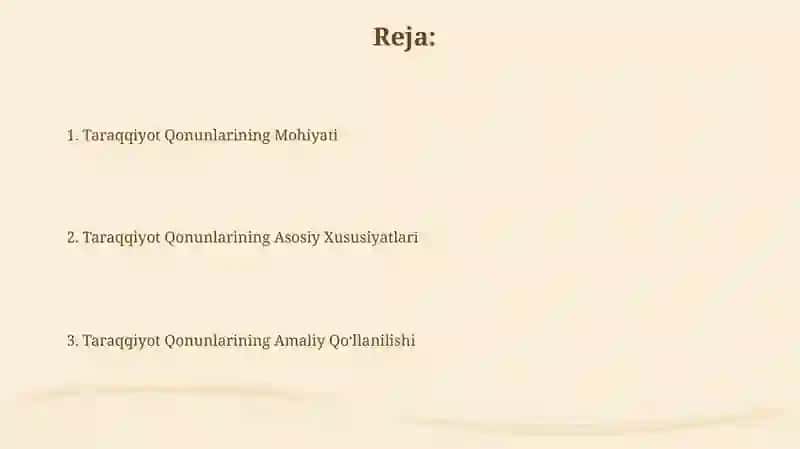 Rivojlanish qonunlarining mohiyati 2