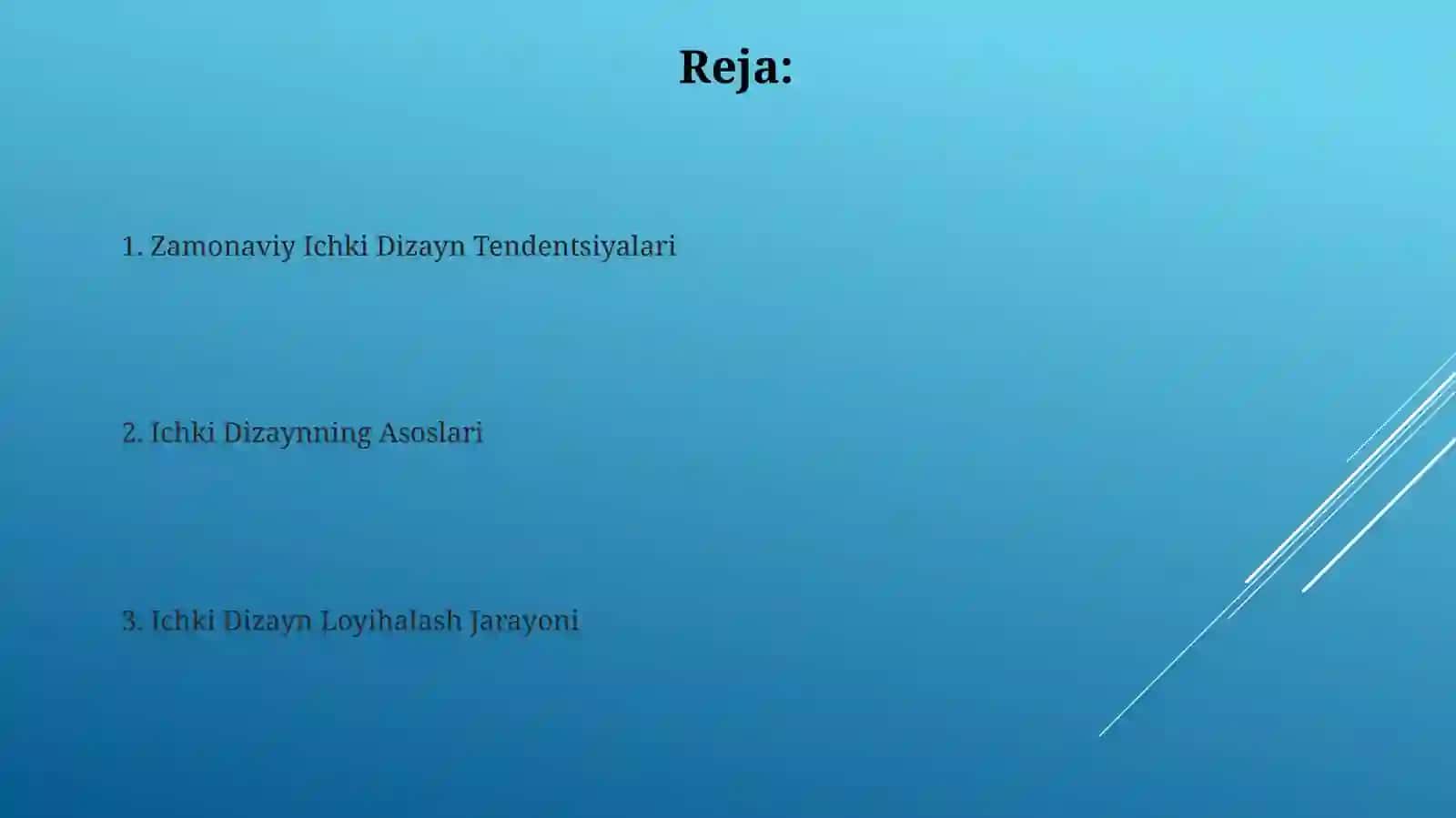 Interyerda jihozlarni loyihalash 2