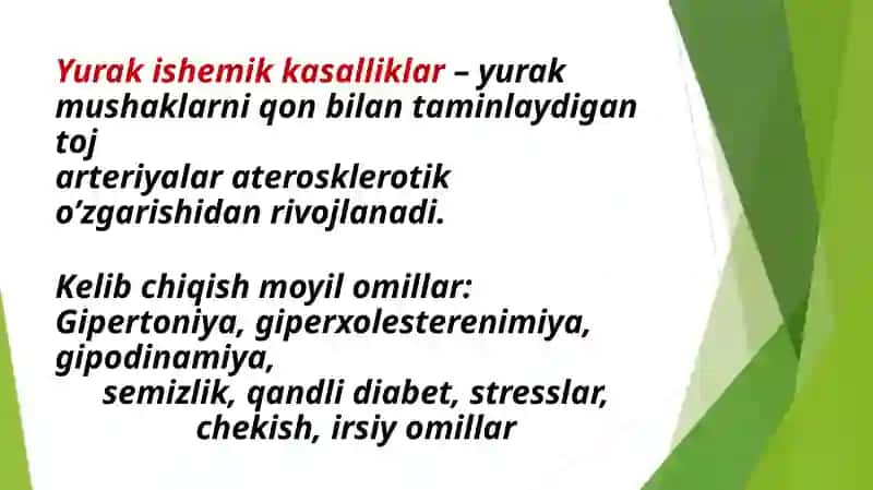 Yurak ishemik kasalliklari: Stenokardiya 2