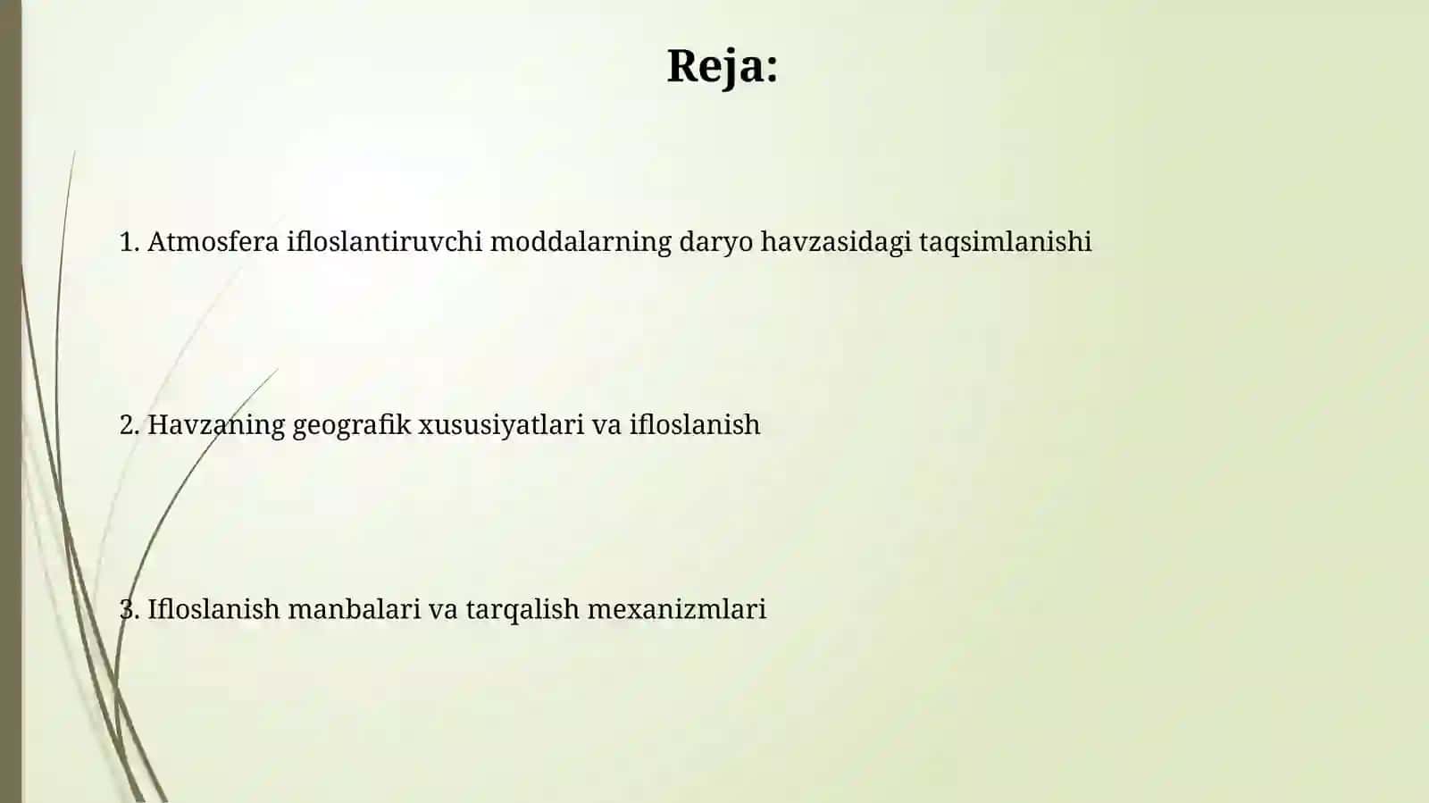 Atmosfera yog‘inlarining daryo havzasibo‘yichataqsimlanishi 2