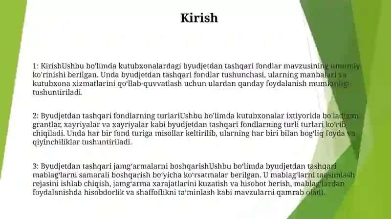 Byudjetdan Tashqari Mablag'Lar Bo'Yicha 2
