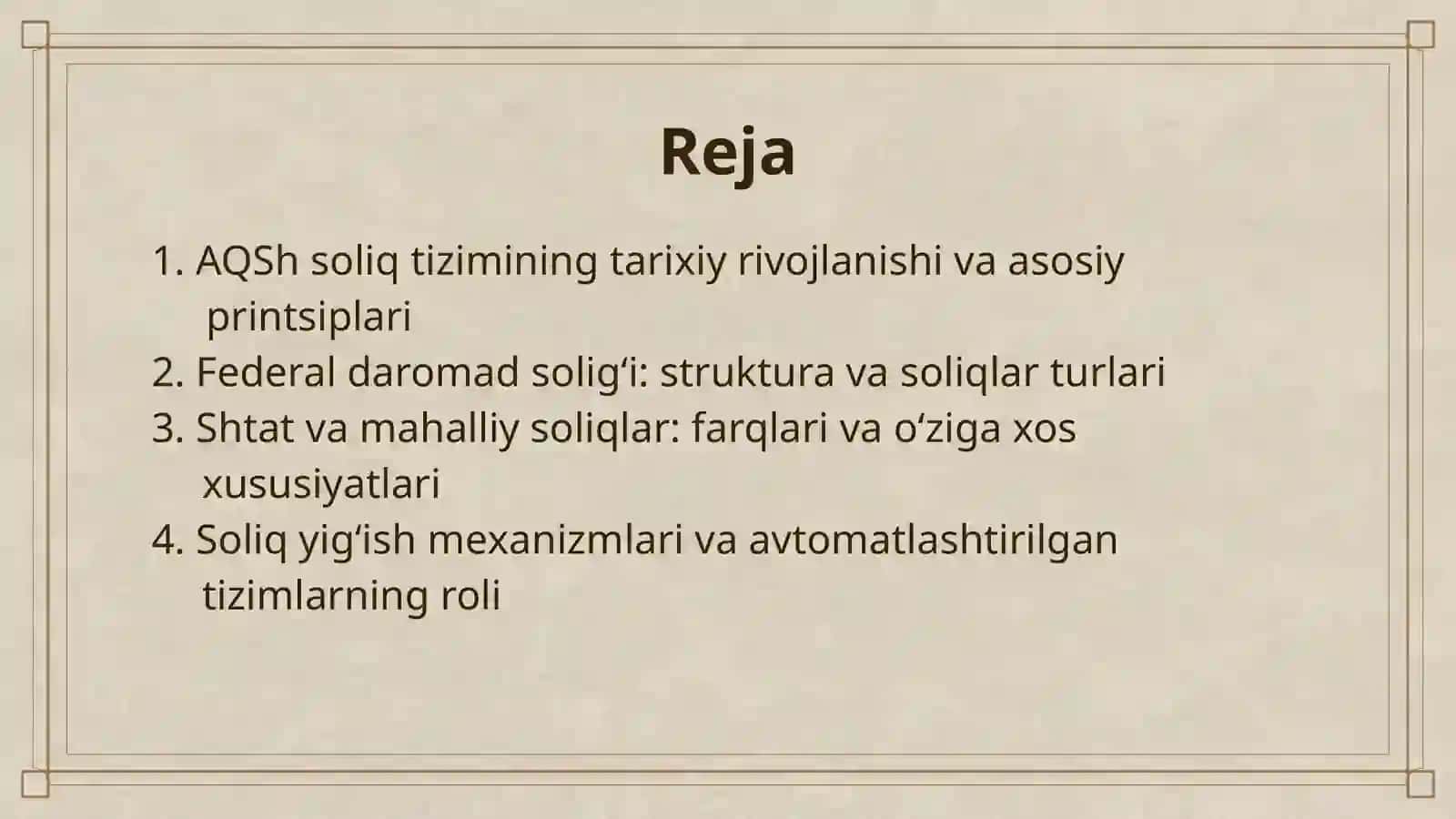 AQSH SOLIQ TIZIMI 2