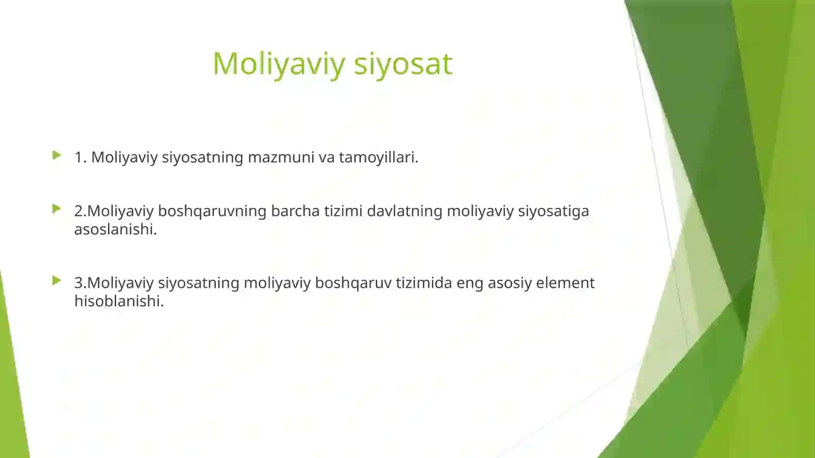 Moliyaviysiyosatning mazmuni va tamoyillari 2