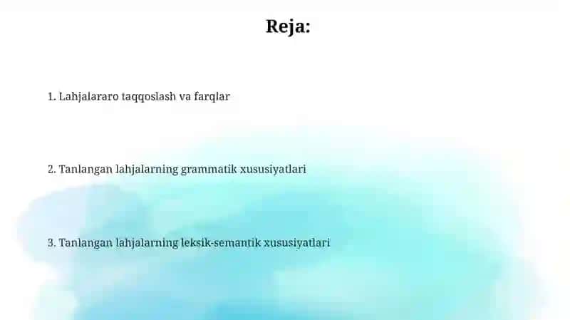 Tanlangan lahjalarning semantik xususiyatlari 2