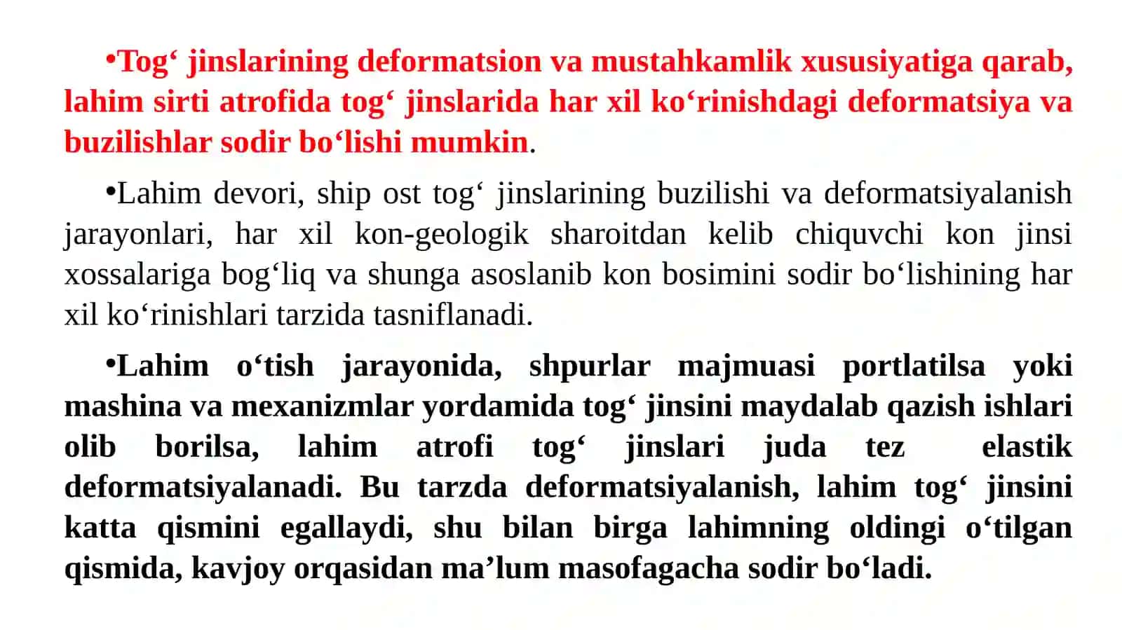 Kon bosimi va mustahkamlik 2