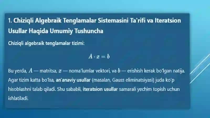 Muhandislik matematikasi fanidan 2