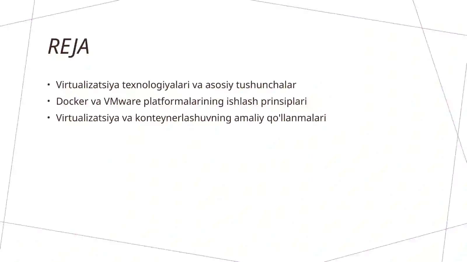 Virtualizasiya va DockerVMWare asoslari 2