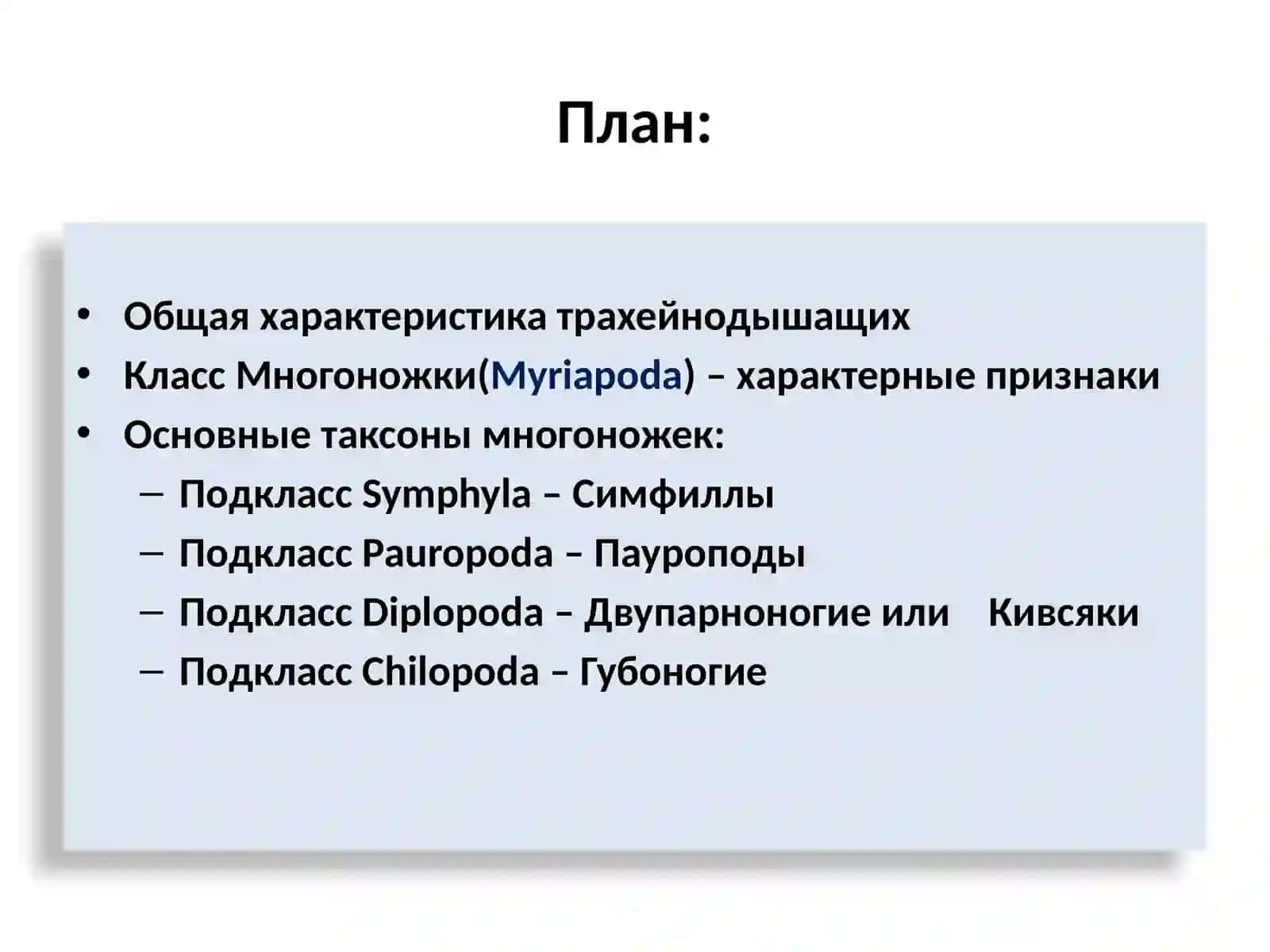 Класс Многоножки (Myriapoda) 2