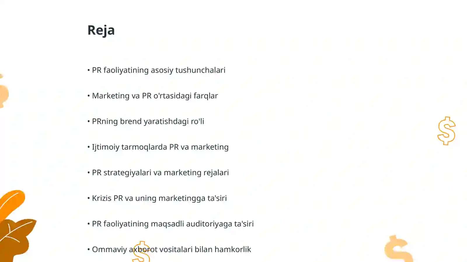 PR faoliyatining marketingdagi ro’li 2