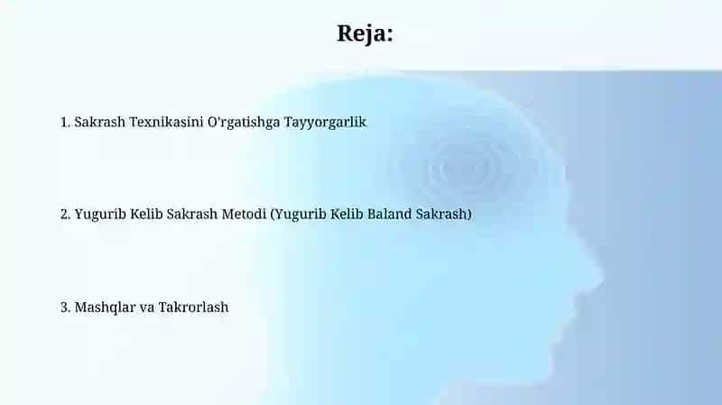 Sakrash Texnikasini O'rgatish 2