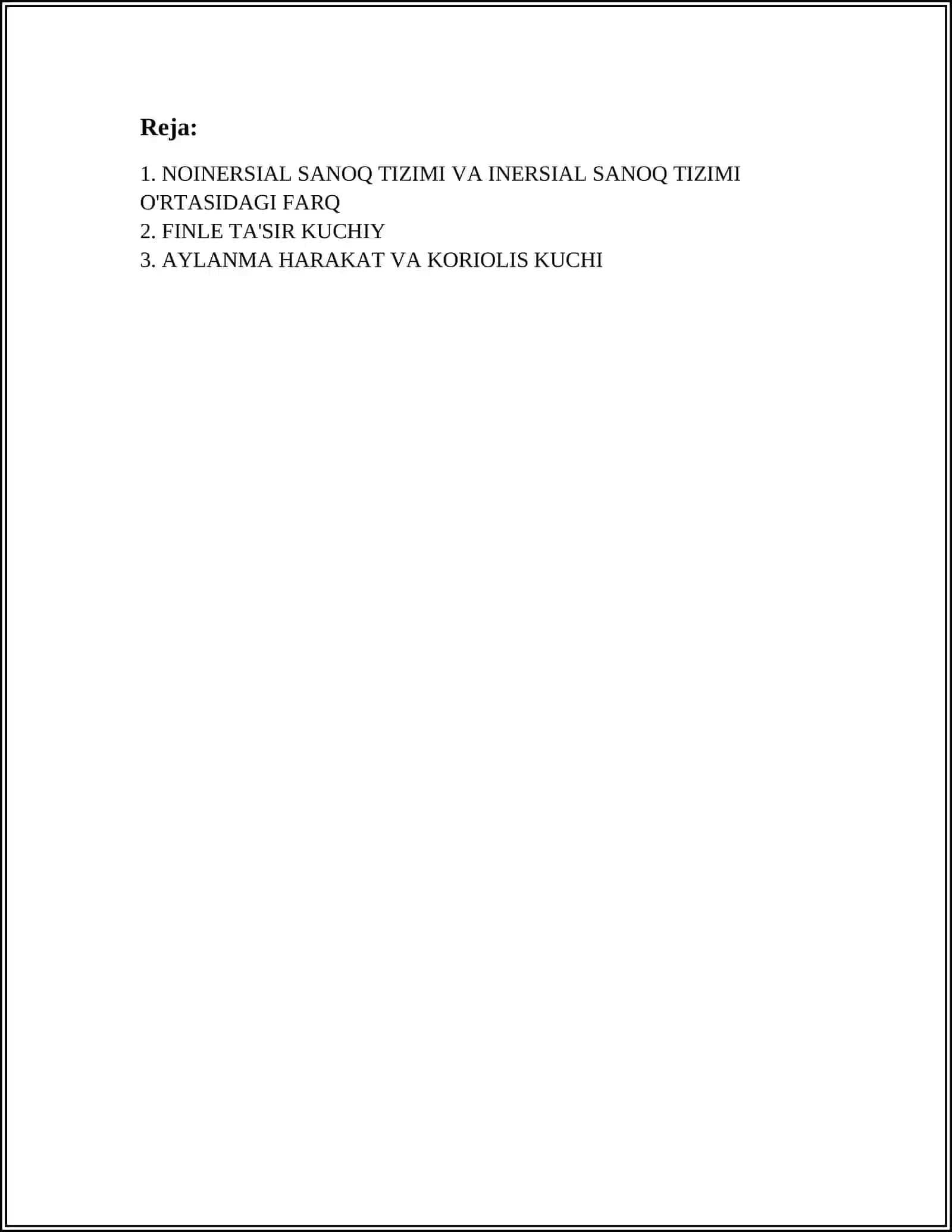 NOINERSIAL SANOQ TIZIMLARI 2