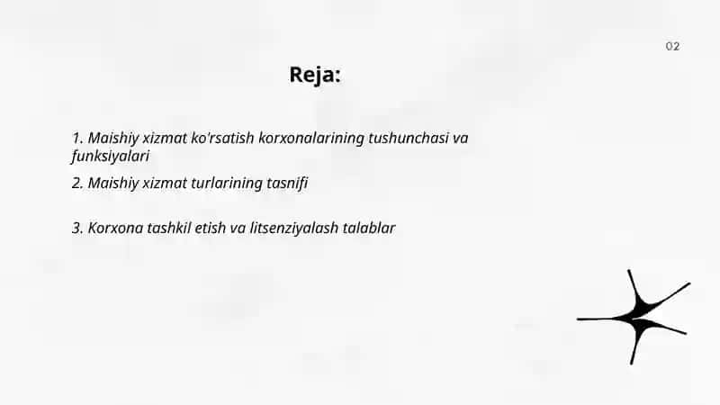 Maishiy xizmat ko'rsatish korxonalari 2