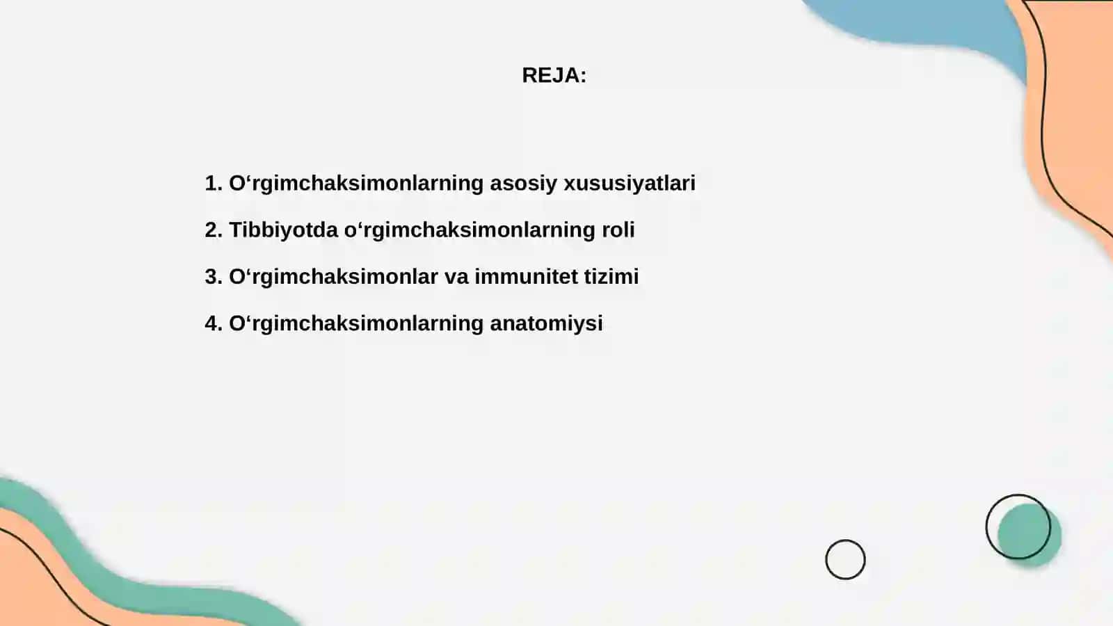 O'rgimchaksimonlar Tibbiyoti 2