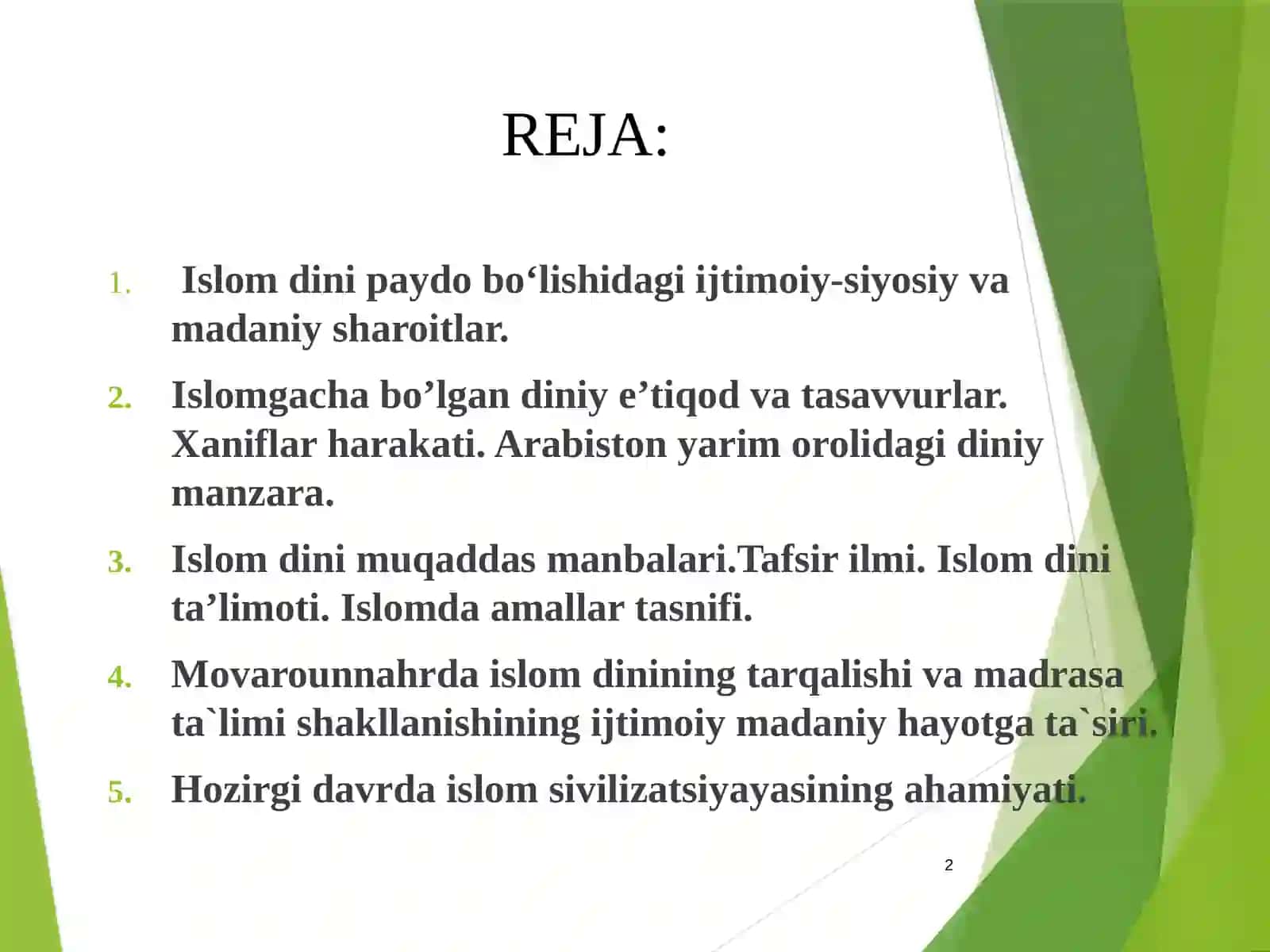 5-Мavzu. Islom dini tarixi va mohiyati 2