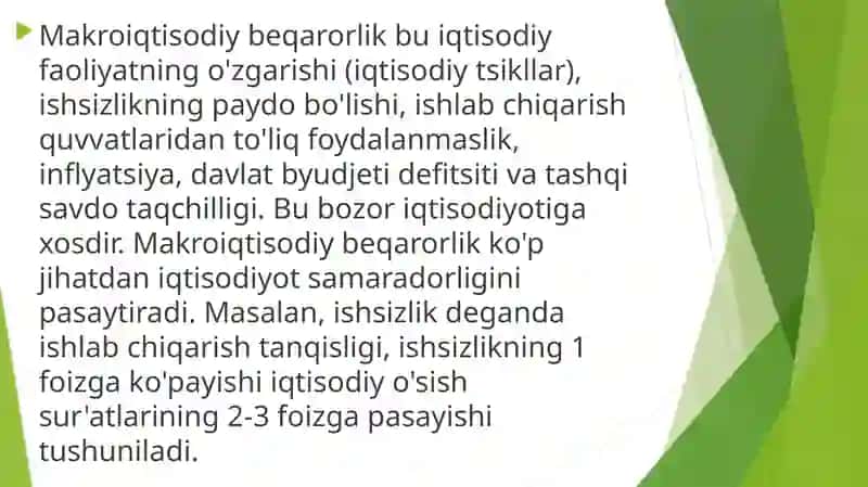 MAKROIQTISODIY BEQARORLIK 2