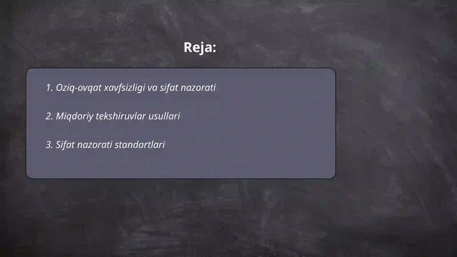 Oziq-ovqat xavfsizligi va sifat nazorati 2