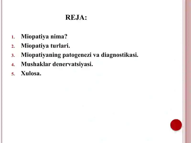 Miopatiyalar. Mushaklar denervatsiyasi 2