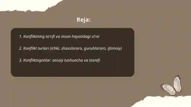 Konflikt inson hayotining ajralmas tarkibi; Konfiktogenlar 2