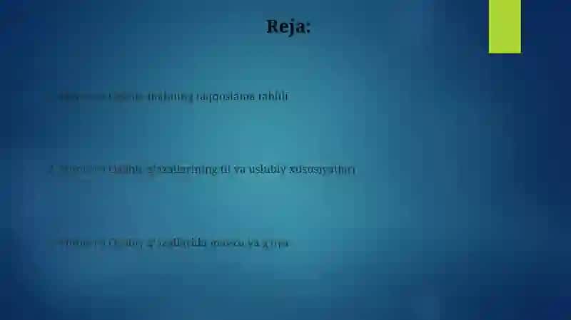 Munis va Ogahiy g'azallari tahlilu 2