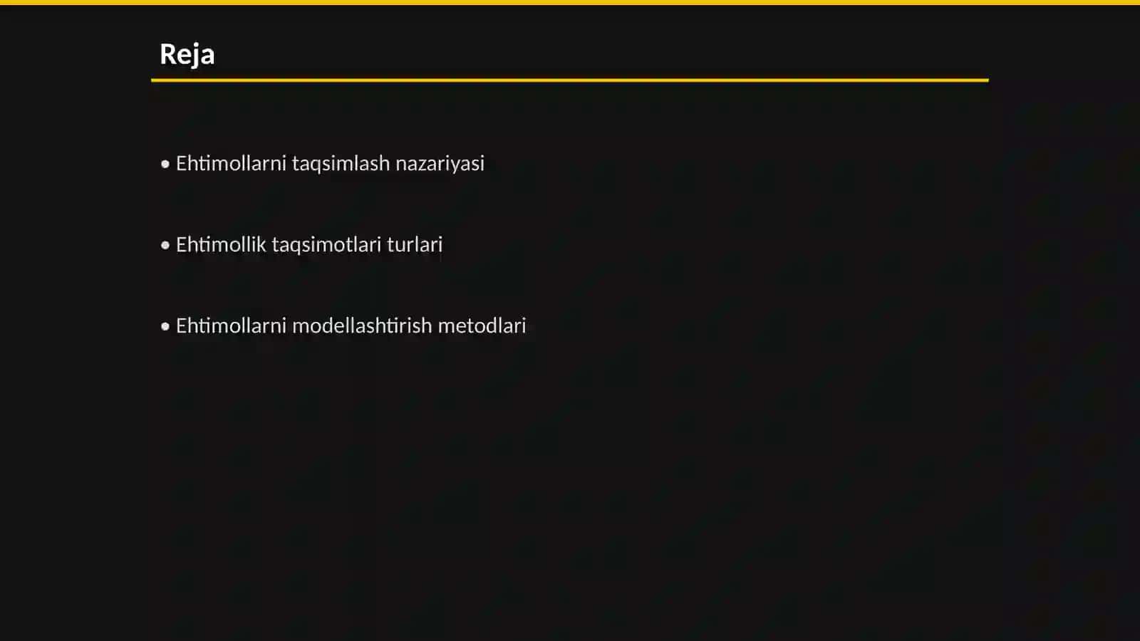 Ehtimollarni taqsimlash va malumotlarni modellashtirish 2