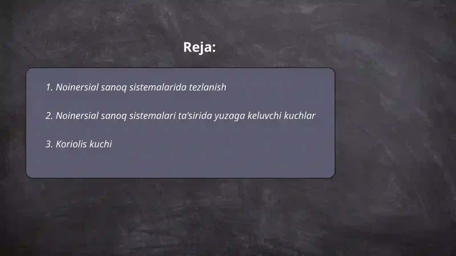 Noinersial sanoq sistemalaridagi harakat.Bernulli tenglamasi 2
