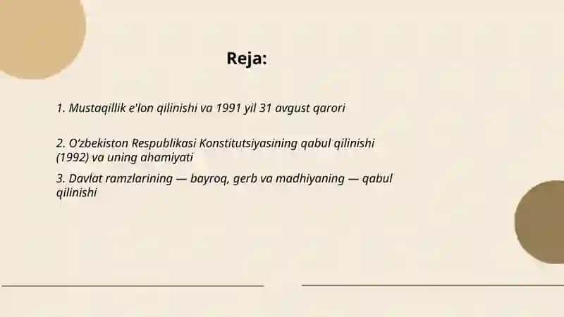 Mustaqil Òzbekiston Respublikasining Tashkil Topishi 2