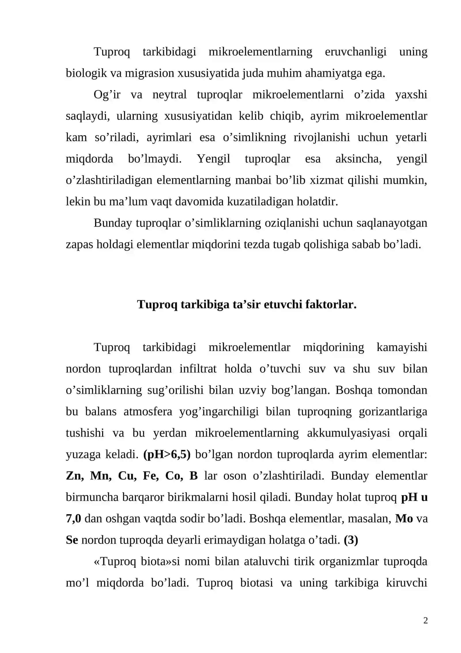Tuproqlarning xarakteristikasi 2