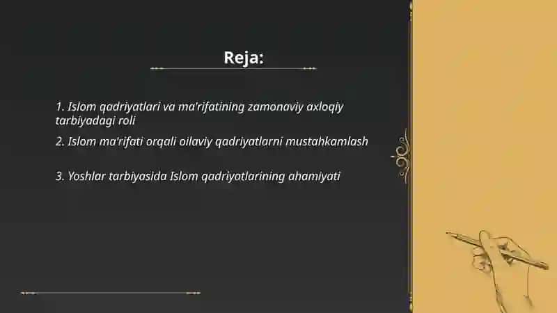 Islom qadriyatlari va ma'rifatining hozirgi davrdagi ahamiyati 2