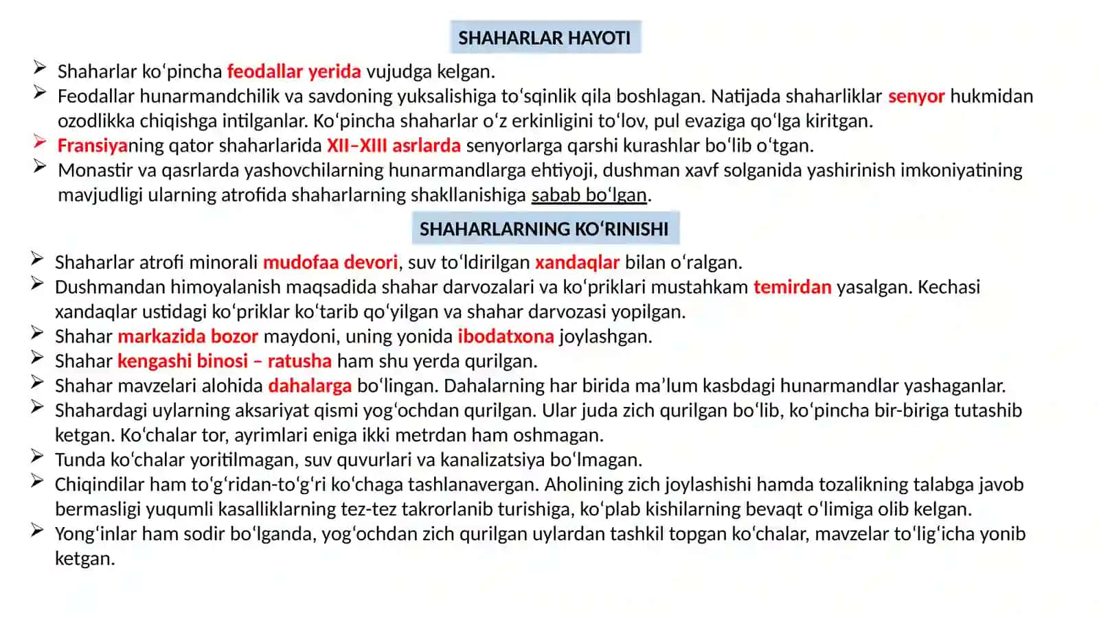 Yevropada o‘rta asr shaharlarining o‘ziga xosligi 2
