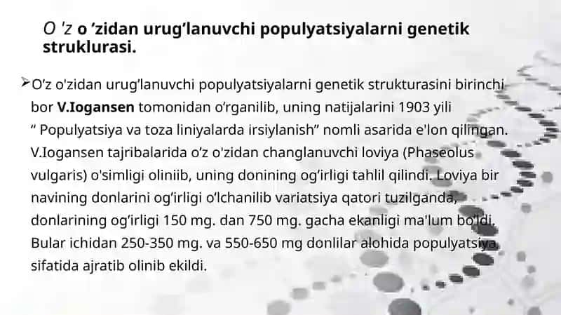 Populyatsion genetika va molekulyar evolyutsiya 2