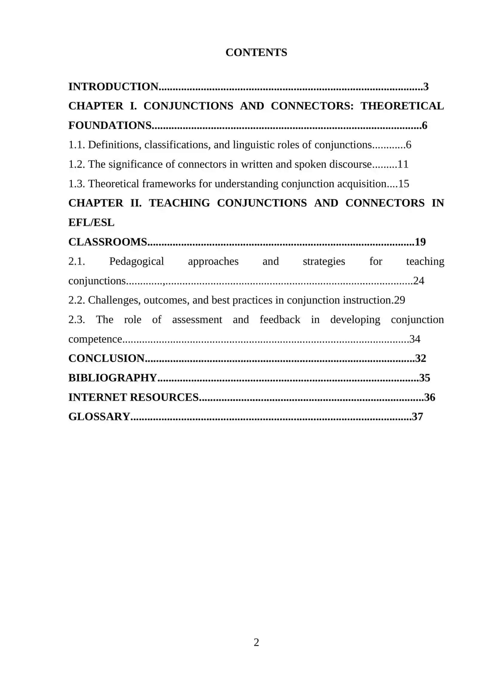 Course Paper on The Importance of Teaching Conjunctions and Connectors 2