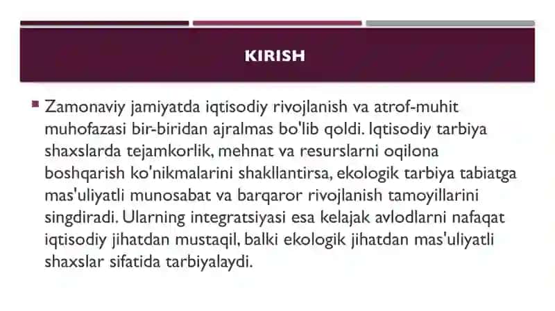 Iqtisodiy va ekologik tarbiya 2