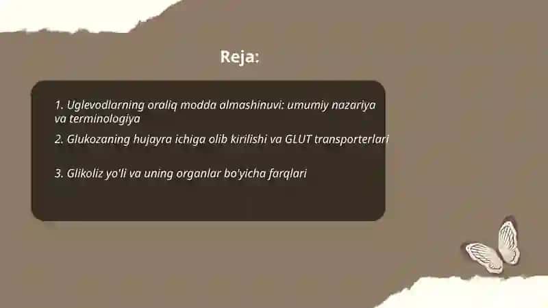 Uglevodlarning oraliq modda almashinuvi 2