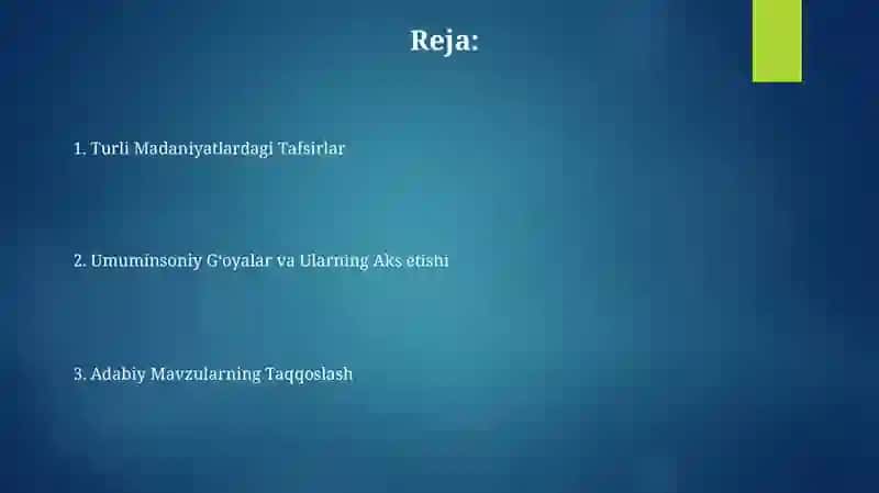 Adabiy Mavzular va ularningqiyosiytalqini 2