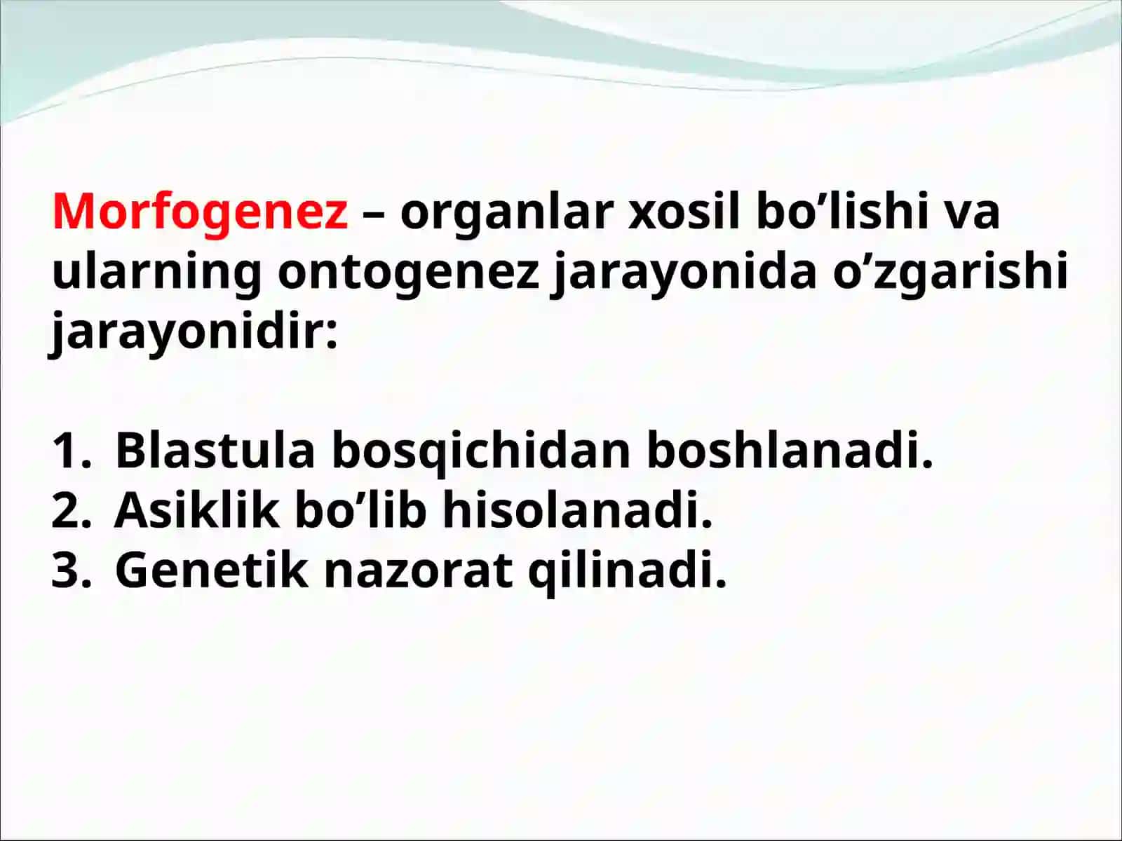Odam organizmining ontogenetik rivojlanishi 2