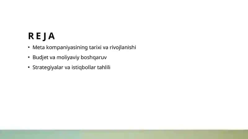 Meta kompaniyasining tarixi va rivojlanishi 2