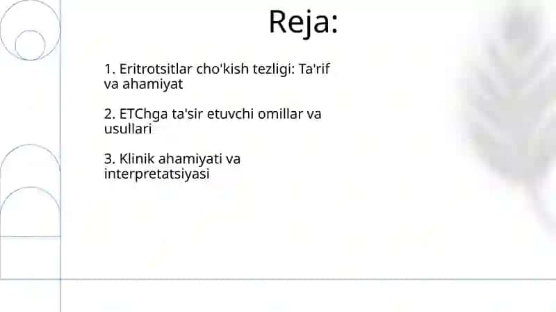Eritrotsitlarning choʻkish tezligi 2